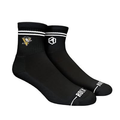  Pittsburgh Penguins Rock Em Unisex Casual Stripe Quarter-Length Socks - Black