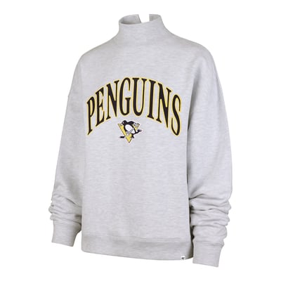 Pittsburgh Penguins '47 Women's Vantage Mock Neck Fleece Sweatshirt - Gray