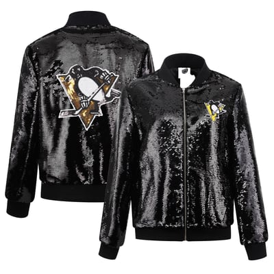  Pittsburgh Penguins FABGATING by Cuce Women's Sequin Full-Zip Jacket - Black