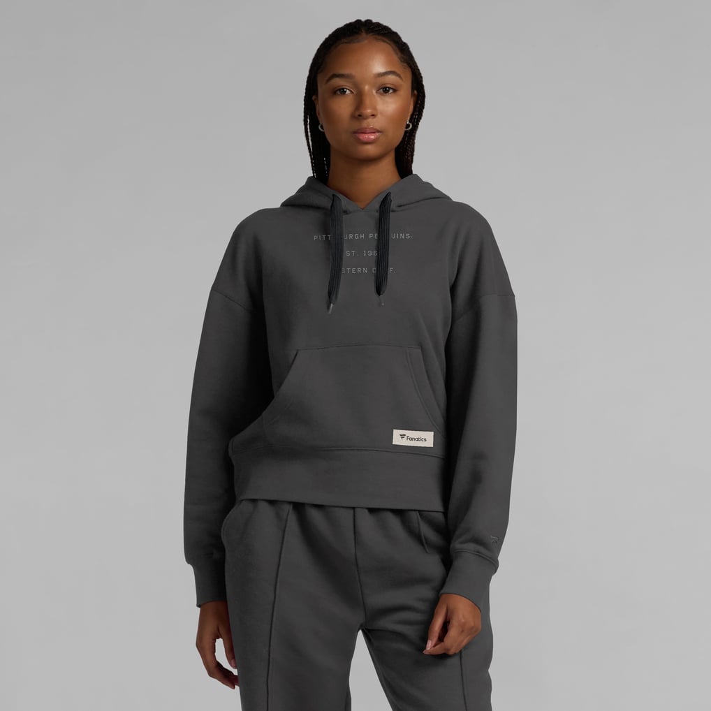 Pittsburgh Penguins Fanatics Women's Elements Future Ground Subtle Tonal Pullover Hoodie - Charcoal