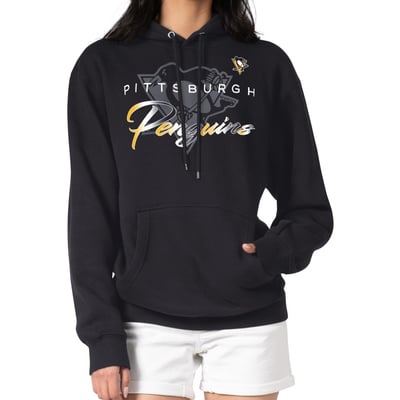 Pittsburgh Penguins G-III 4Her by Carl Banks Shadow Logo Fleece Pullover Hoodie - Black