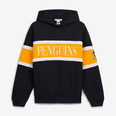  Pittsburgh Penguins WEAR by Erin Andrews Women's Colorblock Stripe Hoodie - Black