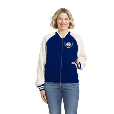 Pittsburgh Penguins WEAR by Erin Andrews Women's Fleece Varsity Full-Zip Jacket - Blue/White