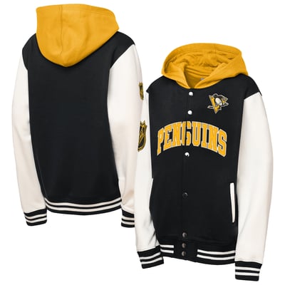  Pittsburgh Penguins Mitchell & Ness Youth Rink Side Fleece Jacket - Black