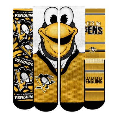  Pittsburgh Penguins Rock Em Youth Fan Favorites Three-Pack Crew Socks Set - Black