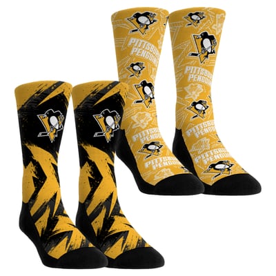  Pittsburgh Penguins Rock Em Youth Game Day Two-Pack Crew Socks - Gold