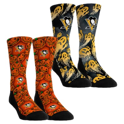  Pittsburgh Penguins Rock Em Youth Halloween Crew Socks 2-Pack Set - Orange