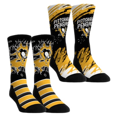  Pittsburgh Penguins Rock Em Youth Ice Breaker Two-Pack Crew Socks Set - Yellow