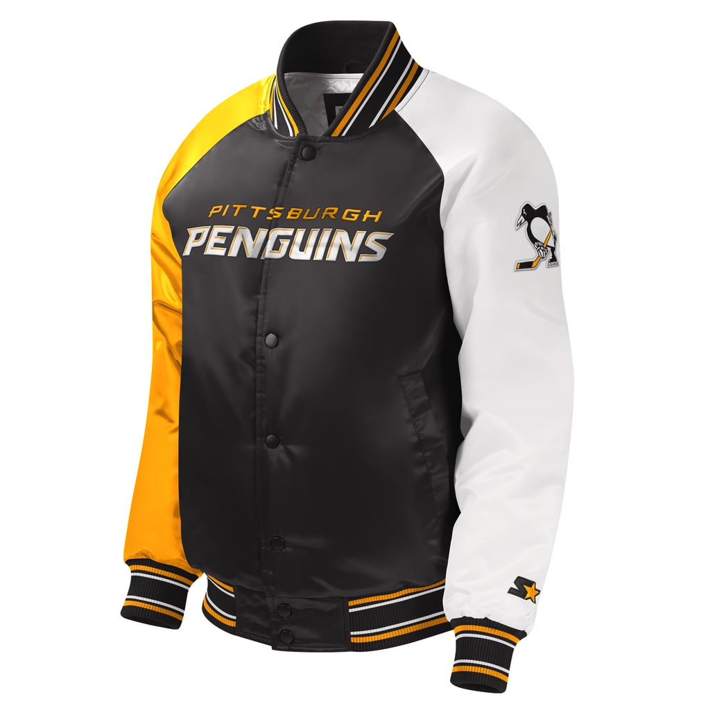 Pittsburgh Penguins Starter Youth Raglan Full-Snap Varsity Jacket - Black
