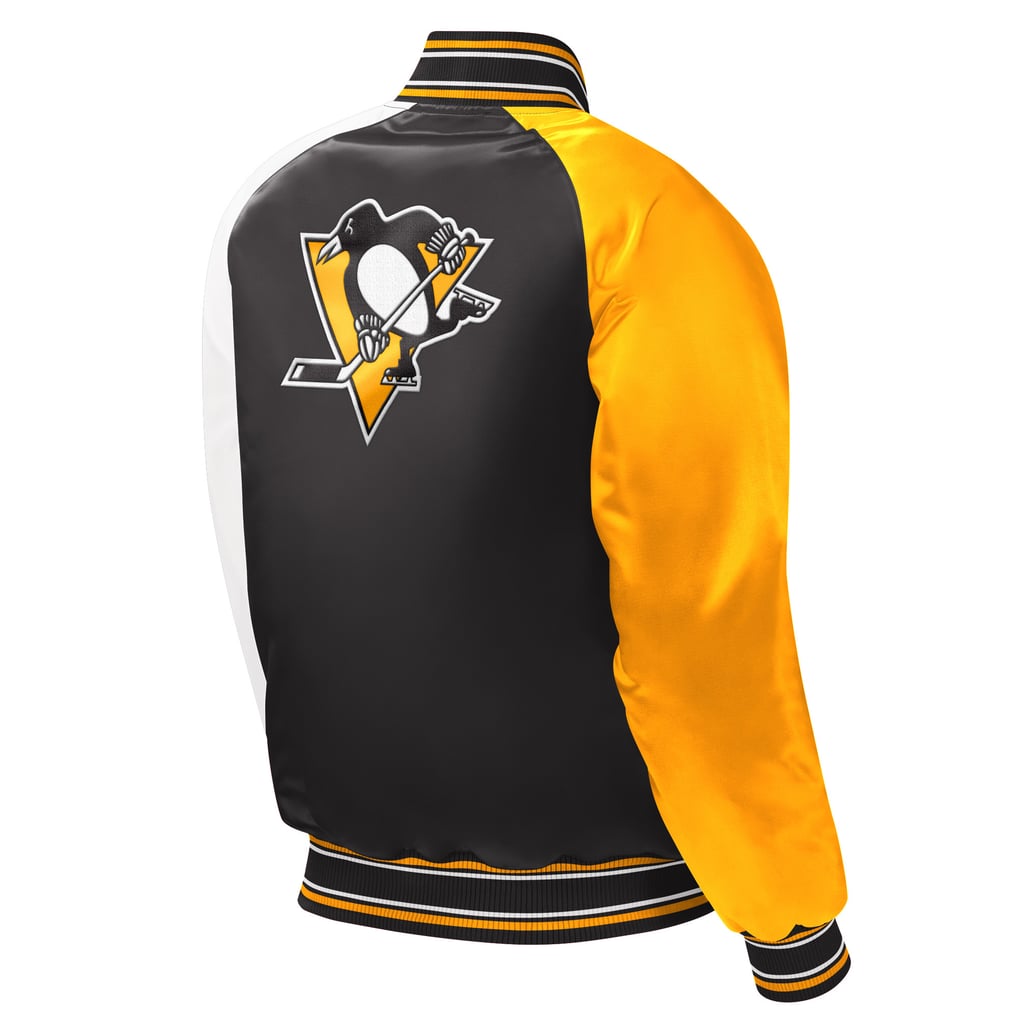 Pittsburgh Penguins Starter Youth Raglan Full-Snap Varsity Jacket - Black