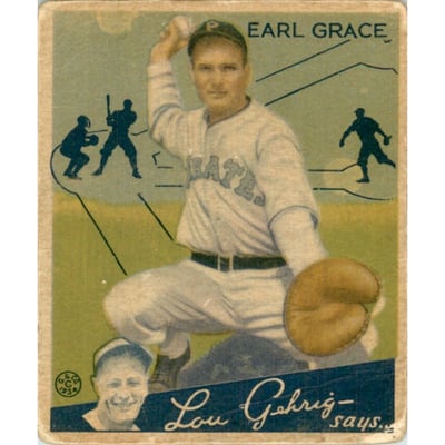 1934 Goudey #58 Earl Grace RC