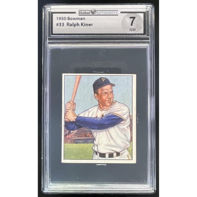 1950 Bowman #33 Ralph Kiner GAI 7