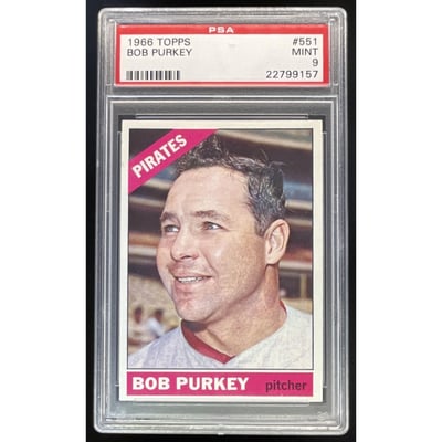 1966 Topps #551 Bob Purkey SP PSA 9