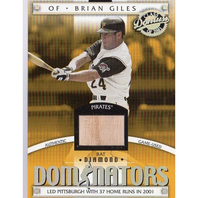 2001 Donruss Class of 2001 Diamond Dominators #DM19 Brian Giles Bat/725