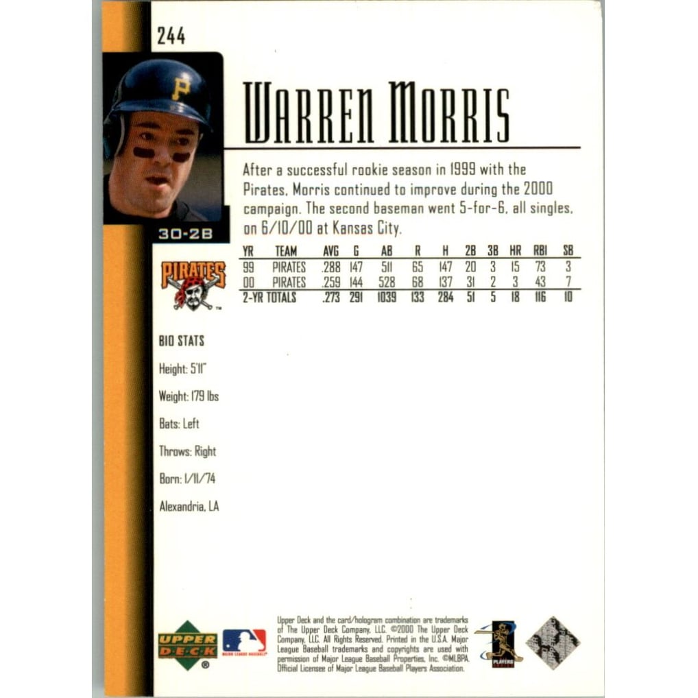 2001 Upper Deck Exclusives Silver #244 Warren Morris