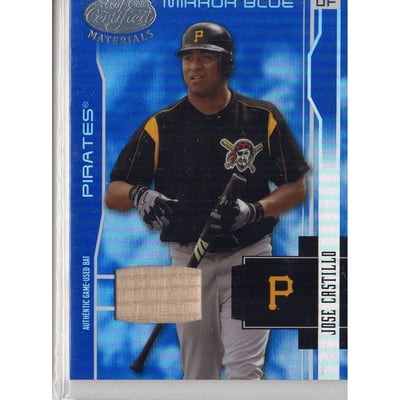 2003 Leaf Certified Materials Mirror Blue Materials #150 Jose Castillo Bat/100