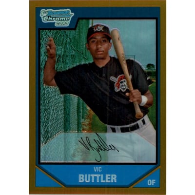 2007 Bowman Chrome Prospects Gold Refractors #BC77 Vic Buttler