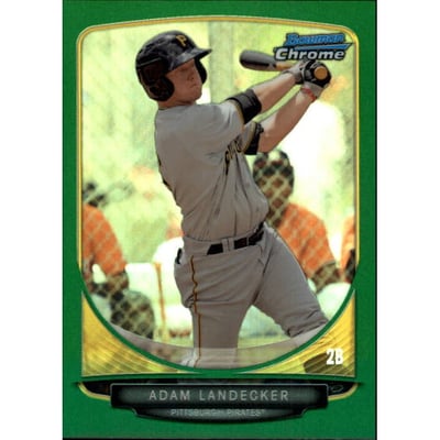 2013 Bowman Chrome Draft Draft Picks Green Refractors #BDPP103 Adam Landecker