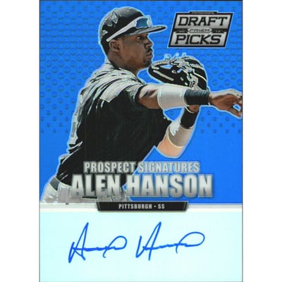 2013 Panini Prizm Perennial Draft Picks Prospect Signatures Blue Prizms #80 Alen Hanson
