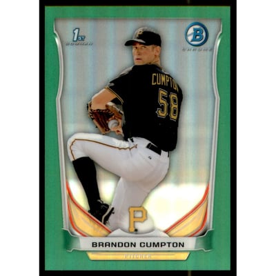 2014 Bowman Chrome Prospects Green Refractors #BCP81 Brandon Cumpton