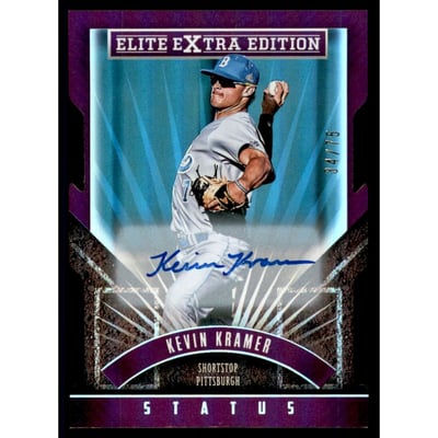 2015 Elite Extra Edition Prospect Autographs Status Purple Die Cut #63 Kevin Kramer