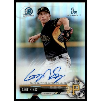 2017 Bowman Chrome Prospect Autographs Refractors #CPAGH Gage Hinsz