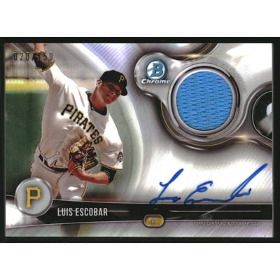 2018 Bowman Chrome Autograph Relics #BCARLE Luis Escobar/150