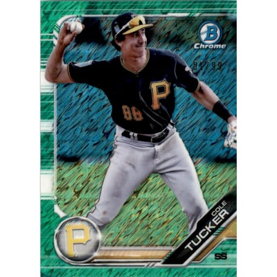 2019 Bowman Chrome Prospects Green Shimmer Refractors #BCP16 Cole Tucker