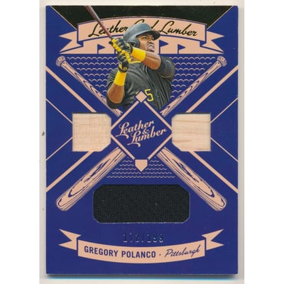 2019 Panini Leather and Lumber Leather and Lumber Triple Bat-Jersey Relics Gold #24 Gregory Polanco/199
