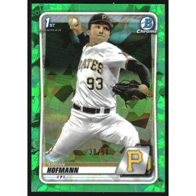 2020 Bowman Chrome Draft Sapphire Green #BD160 Logan Hofmann