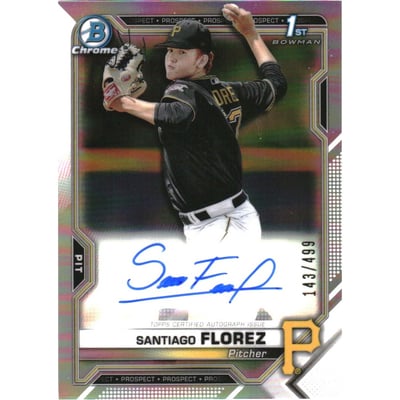 2021 Bowman Chrome Prospect Autographs Refractors #CPASF Santiago Florez