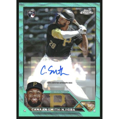 2023 Topps Chrome Update Autographs Aqua Wave Refractors #ACCSM Canaan Smith-Njigba