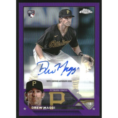 2023 Topps Chrome Update Autographs Purple Refractors #ACDM Drew Maggi