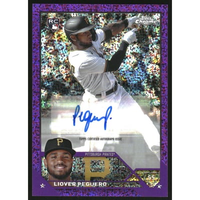 2023 Topps Chrome Update Autographs Purple Speckle Refractors #ACLP Liover Peguero