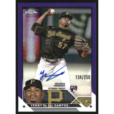 2023 Topps Chrome Update Rookie Autographs Purple Refractors #RAYDS Yerry De Los Santos