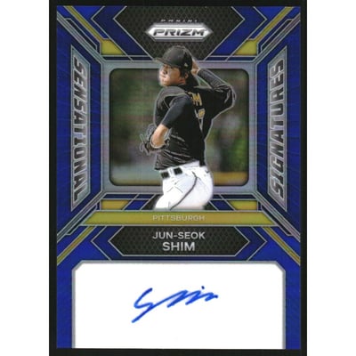 2024 Panini Prizm Sensational Signatures Prizms Blue #63 Jun-Seok Shim