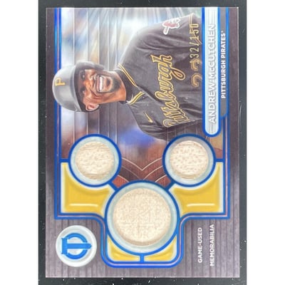2024 Topps Tribute Triple Relics Blue #TTR-AM Andrew McCutchen /150