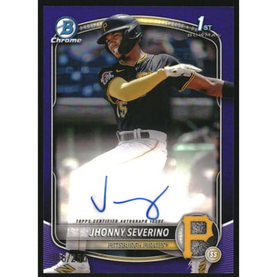 2025 Bowman Chrome Prospect Autographs Purple Refractors #CPAJS Jhonny Severino