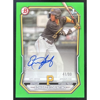 2026 Bowman Prospect Retail Green Border #BPA-EF Edward Florentino RC Auto /99