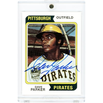Dave Parker Pittsburgh Pirates Autographed 2001 Topps Archives 1974 Topps Design #252 Card 