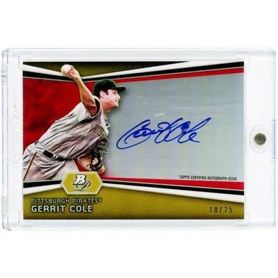 Gerrit Cole Pittsburgh Pirates Autographed 2012 Bowman Platinum Gold Refractor #AP-GC #10/25 Card