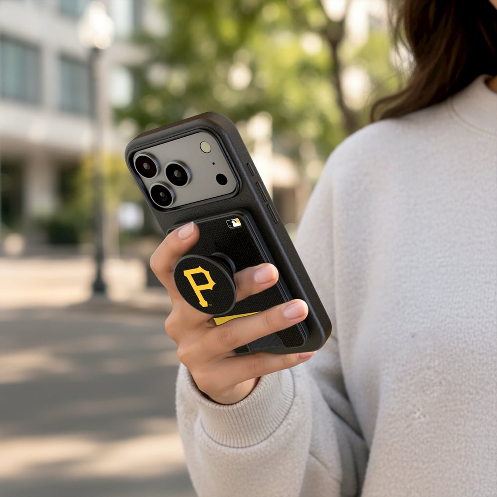 Pittsburgh Pirates Keyscaper Personalized Solid PopSockets Magnetic Wallet
