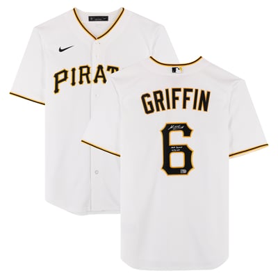 Konnor Griffin Pittsburgh Pirates Autographed Fanatics Authentic White Nike Replica Jersey with "MLB Debut 4/3/26" Inscription