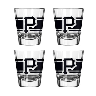 Pittsburgh Pirates Logo Brands Four-Piece Stripe Shot Glass Set