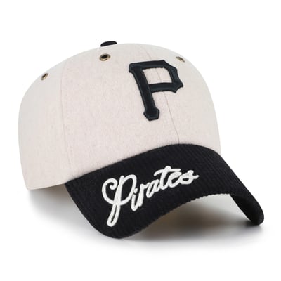 Pittsburgh Pirates '47 Rope Script Clean Up Adjustable Hat - Natural/Black