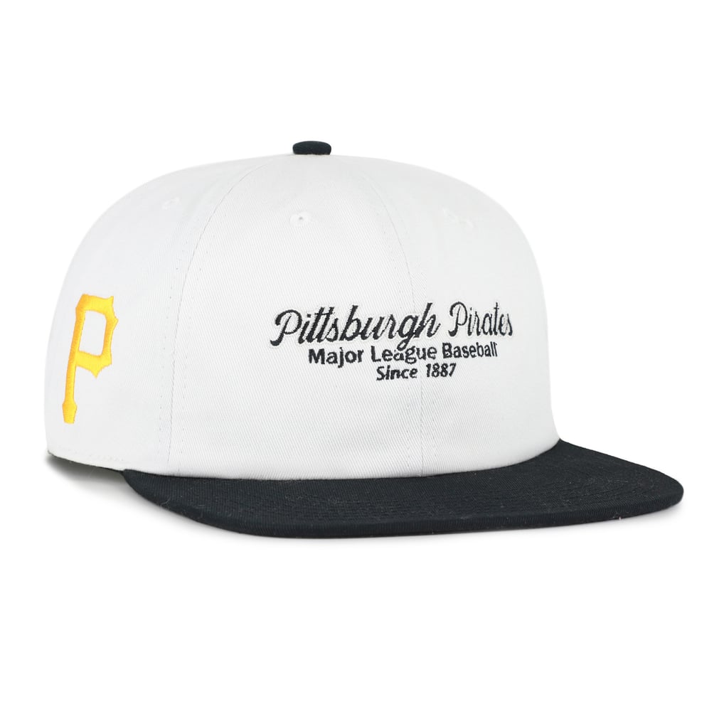 Pittsburgh Pirates '47 Script Stack Relaxed Captain Snapback - White/Black