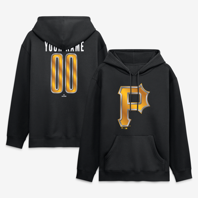 Pittsburgh Pirates Big & Tall Forged Mascot Personalized Name & Number Hoodie - Black