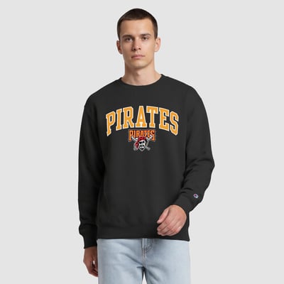  Pittsburgh Pirates Champion Fleece Crew Sweatshirt - Black