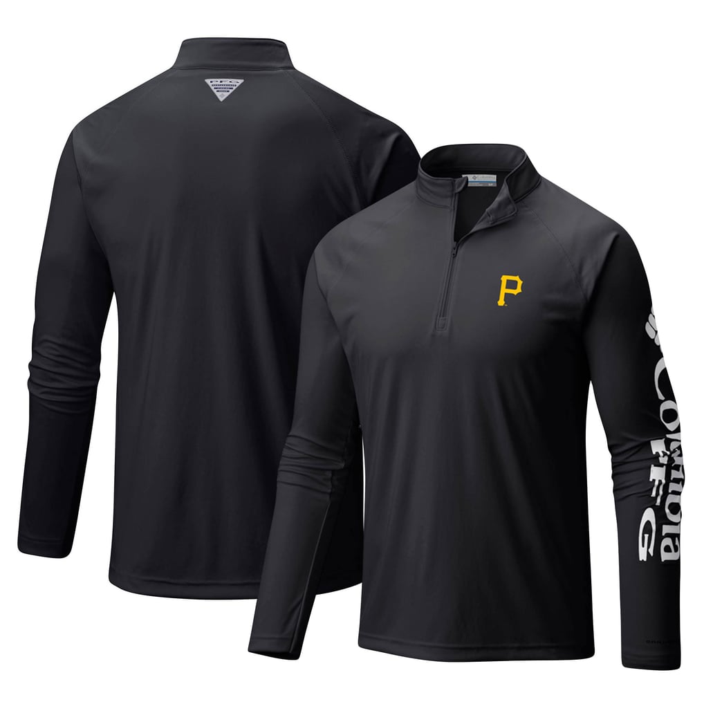 Pittsburgh Pirates Columbia Terminal Tackle Omni-Shade Raglan Quarter-Zip Pullover Top - Black