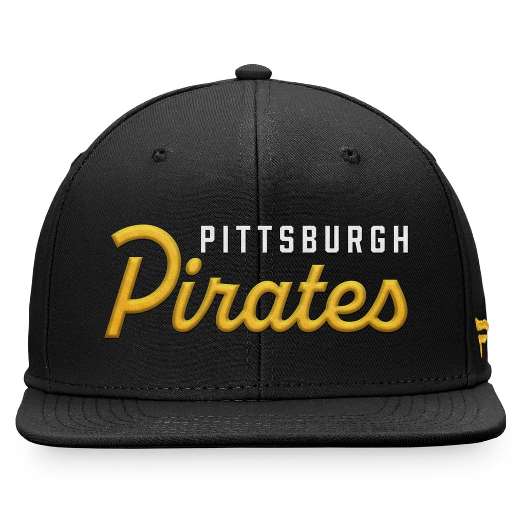 Men's Pittsburgh Pirates Fanatics Black Script Snapback Hat